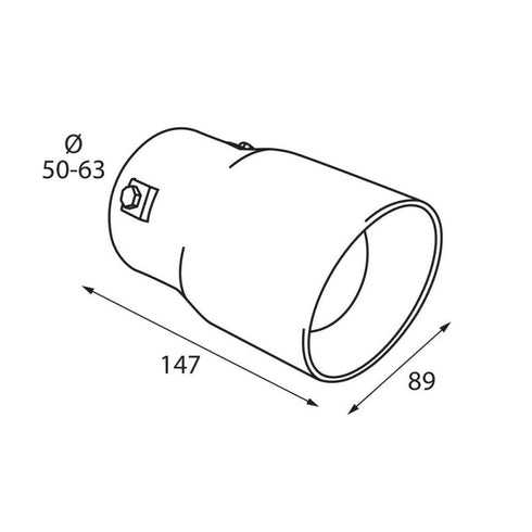 Ornament toba esapament TS-50 din otel inoxidabil lustruit sunet sport racordare Ø50-63mm